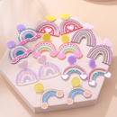 Fashion New Acrylic Cartoon Graffiti Heart Shaped Clouds Arch Rainbow ColorBlocking Earringspicture14