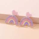Fashion New Acrylic Cartoon Graffiti Heart Shaped Clouds Arch Rainbow ColorBlocking Earringspicture16