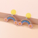 Fashion New Acrylic Cartoon Graffiti Heart Shaped Clouds Arch Rainbow ColorBlocking Earringspicture17