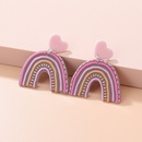 Fashion New Acrylic Cartoon Graffiti Heart Shaped Clouds Arch Rainbow ColorBlocking Earringspicture20