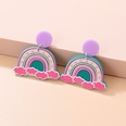 Fashion New Acrylic Cartoon Graffiti Heart Shaped Clouds Arch Rainbow ColorBlocking Earringspicture27