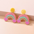 Fashion New Acrylic Cartoon Graffiti Heart Shaped Clouds Arch Rainbow ColorBlocking Earringspicture28