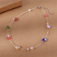 Fashion Fresh Creative Micro Glass Bead Butterfly Pearl Necklace