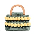 New Fashion Flower Woven Handbag Wood Portable19165cmpicture9