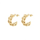 Mode Twist Hohl CFrmigen Weibliche Titan Stahl Vergoldet 18K Reales Gold Stud Ohrringepicture1