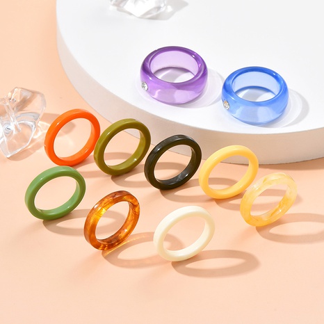 New Fashion Color Acrylic Alloy Women's Cute Pinky Ring's discount tags