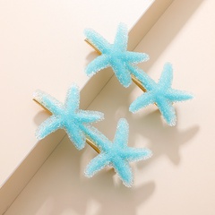 2-Piece Set Korean New Candy Color Starfish Back Head Hairpin Girl Side Clip Bang Clip Head Clip Fairy Hair Clip Headdress
