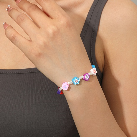 New Acrylic Colorful Flower-Shaped Cute Jewelry Bracelet Wrist Ring's discount tags