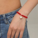 Simple ronde Perle Rouge Bracelet Chane Femelle Rugueux Pierre Couple Bracelet En Grospicture5