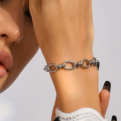 Fashion Simple Stainless Steel Electroplated 18K Silver Bracelet