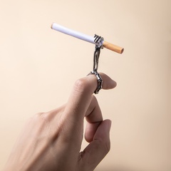 Finger Knochen Zigarette Halter Rack Halter Schädel Legierung Ring