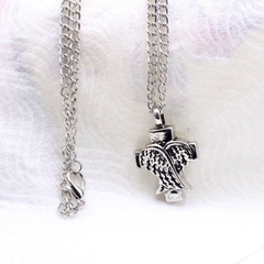 Fashion New Angel Wings Cross Alloy Pendant Necklace