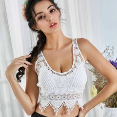 Women's Lace Elastic Shoulder Strap Removable Chest Pad Bottoming Camisole