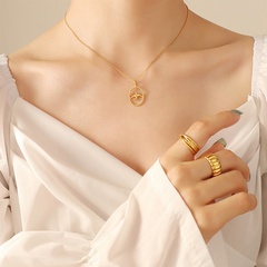 Retro Hollow Swallow Clavicle Chain Titanium Steel Gold Plated Necklace