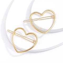 New Creative Simple Heart-Shaped Hair Accessories Hairpin 2-Piece Set