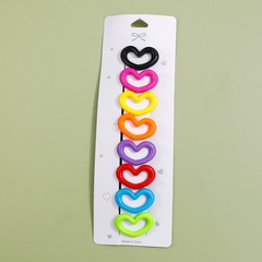 New Style Children's Acrylic Candy Color Heart-Shaped Side Clip Cute Hairpin set