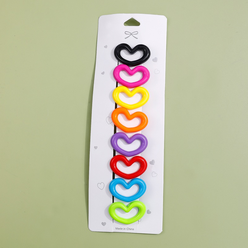 Neue Stil kinder Acryl Candy Farbe HerzFrmigen Seite Clip Nette Haarnadel set