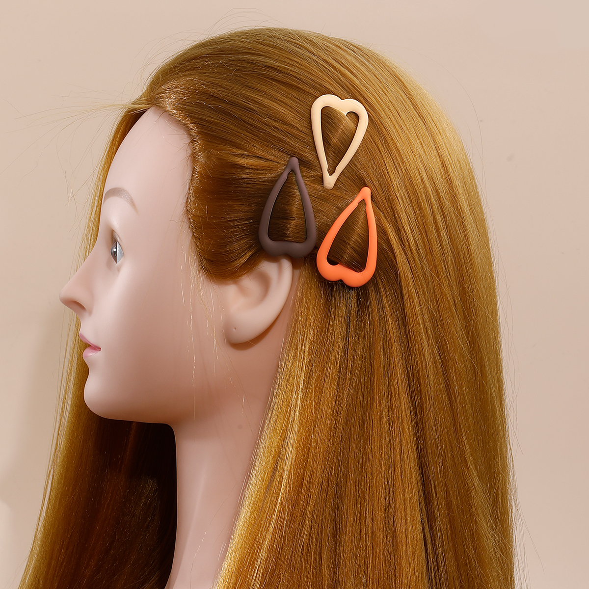 cute solid color heart shape Hair Clip Headdresspicture4