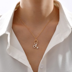 Fashion Stethoscope heart shape Pendant alloy Necklace