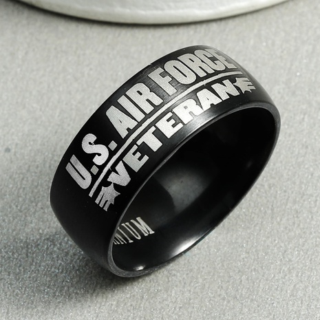 Moda Punk estilo carta patrón anillo titanio acero anillo's discount tags