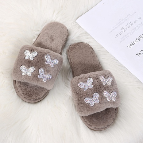 Nuevas zapatillas cálidas planas de mariposa para mujer al aire libre's discount tags