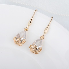 Fashion Crystal Water Drop shape pendant flower Earrings