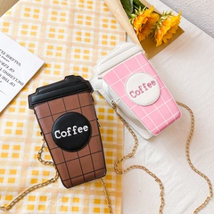 2022 nueva moda carta café taza de agua bolsa de mensajero con cremallera
