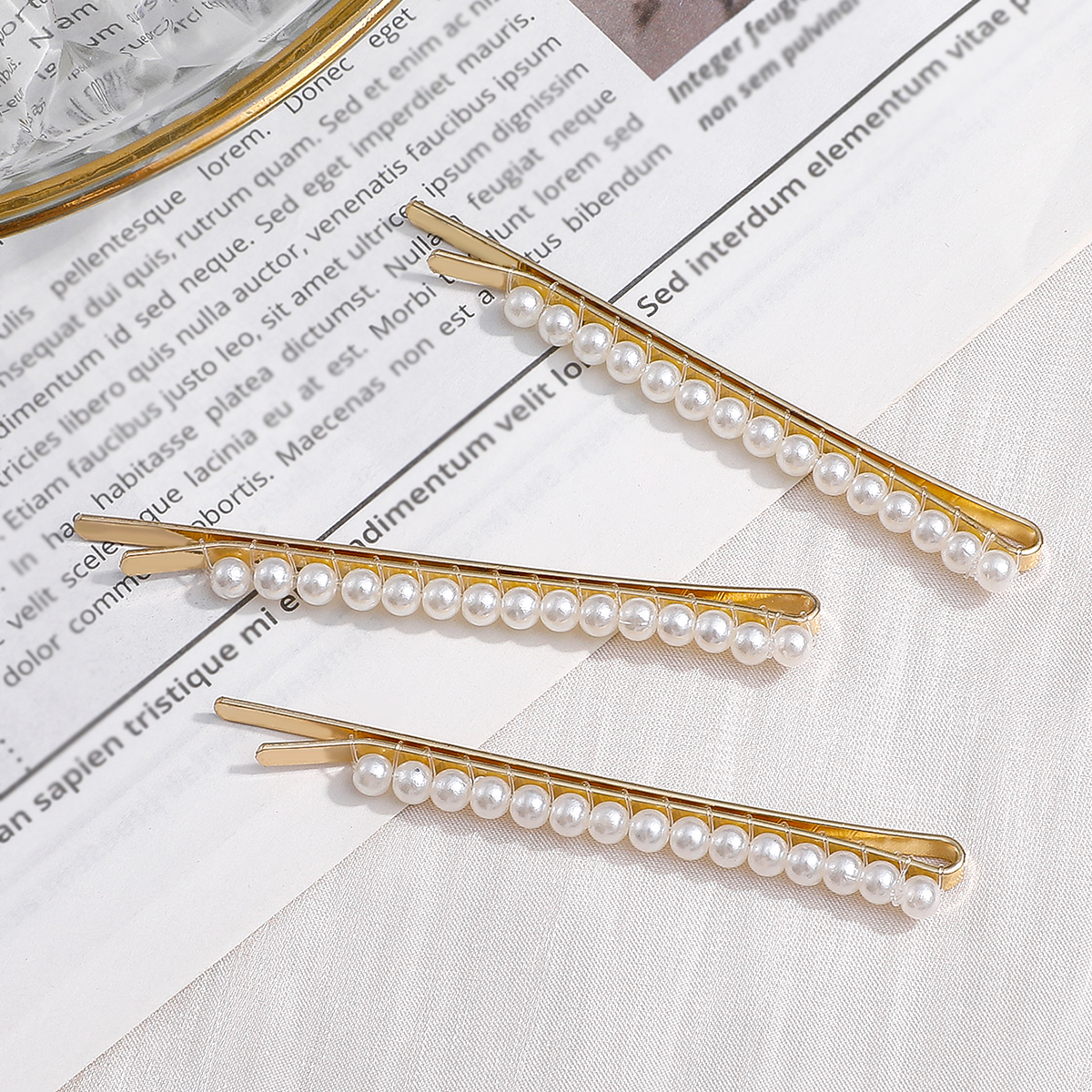 Simple style Pearl Small Hair clip hairpin 3Piece Setpicture2
