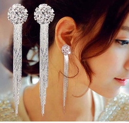 Fashion Claw Chain Crystal Zircon Tassel alloy earrings