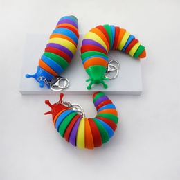 Kreative Nette Kunststoff Peristaltische Slug Keychain kinder Stress Relief Spielzeugpicture10