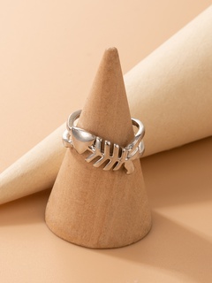 Simple Fashion Fishbone Geometric Animal alloy open Ring