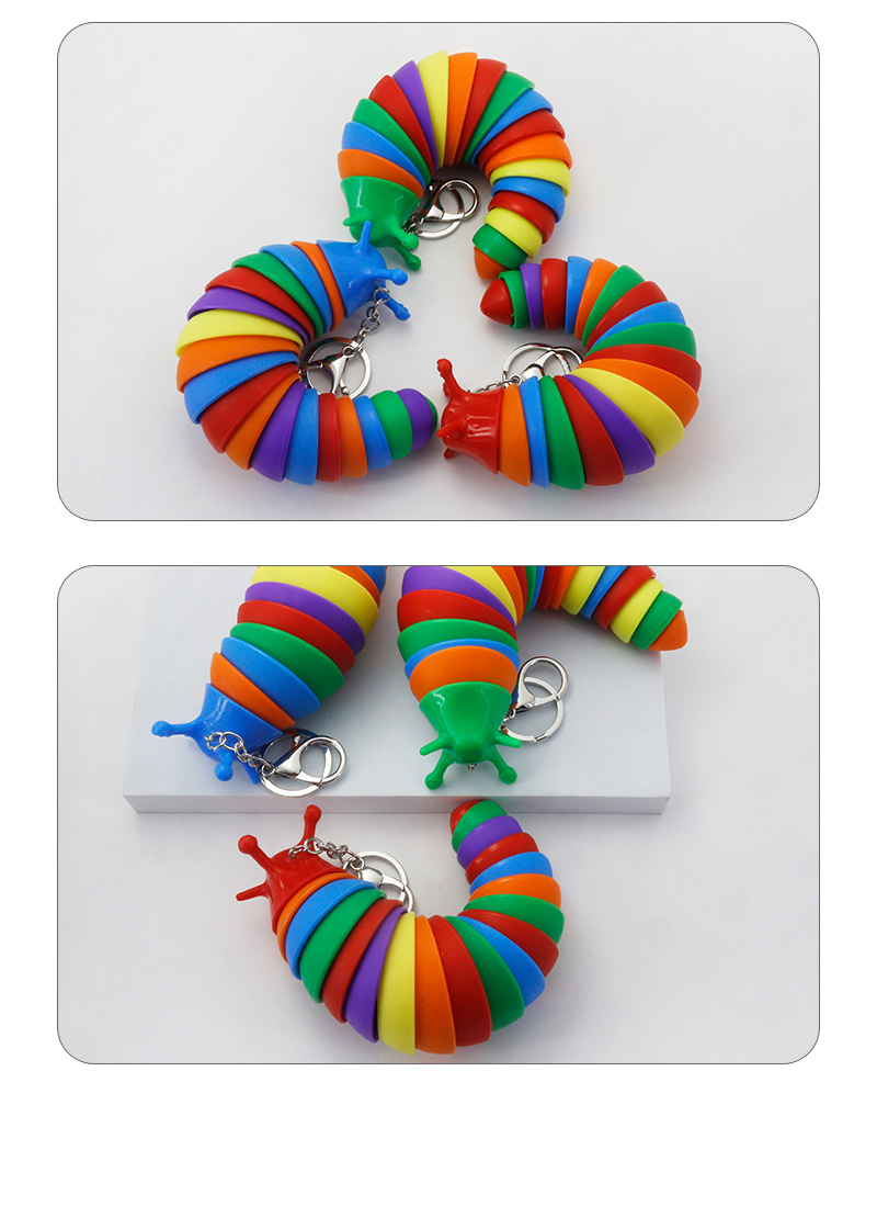 Kreative Nette Kunststoff Peristaltische Slug Keychain kinder Stress Relief Spielzeugpicture4