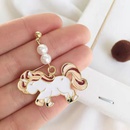 Cute Asymmetric Colorful Unicorn Pony Pearl Plush pendant Earringspicture7