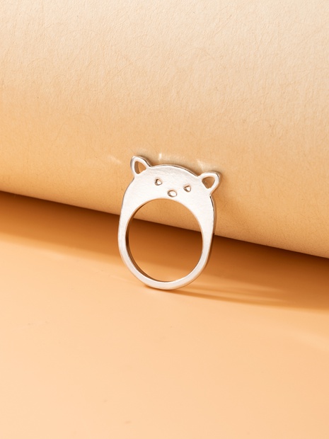 Estilo de moda lindo oso corazón geométrico Animal anillo único's discount tags
