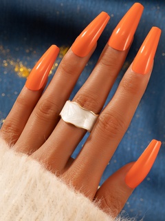 simple style Enamel Glaze Color Open Ring Irregular Ring