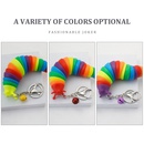 Creative Cute Colorful Peristaltic Slug Keychain Childrens Stress Relief Fun Toypicture9
