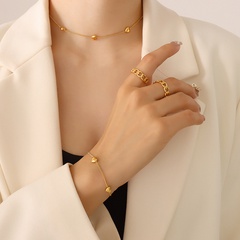 Heart-shaped Pendant Necklace Bracelet Female Titanium Steel 18K Gold Accessories Set