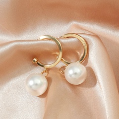 Einfache stil ohr haken Kupfer Perle Anhänger Ohrringe