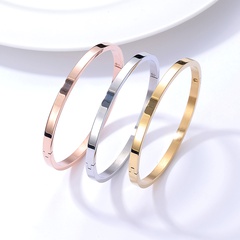 Fashion glossy Stainless Steel 18K gold-plated Three-Color Bracelet set