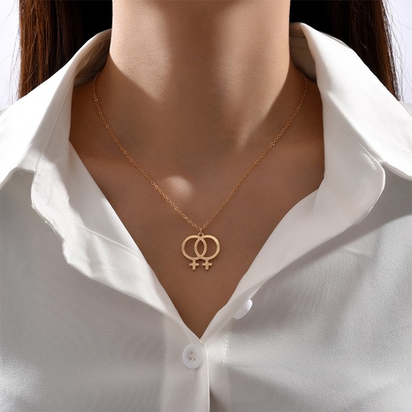 fashion Ladies' Pendant Lesbian Symbols alloy Necklace's discount tags