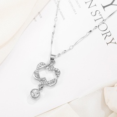 Fashion Rhinestone hollow heart pendant Necklace