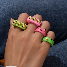 Fashion Simple Cartoon Frog Ring Europe and America Cross Border Summer New Cute Style Frog Acrylic Ring Femalepicture8