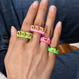 Fashion Simple Cartoon Frog Ring Europe and America Cross Border Summer New Cute Style Frog Acrylic Ring Femalepicture7