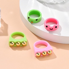 Fashion Simple Cartoon Frog Ring Europe and America Cross Border Summer New Cute Style Frog Acrylic Ring Female