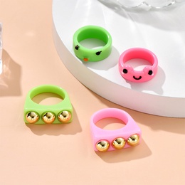 Fashion Simple Cartoon Frog Ring Europe and America Cross Border Summer New Cute Style Frog Acrylic Ring Femalepicture6