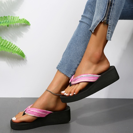 Frauen Mode High Heel Größe Glänzende Bequeme Flip-Flops's discount tags