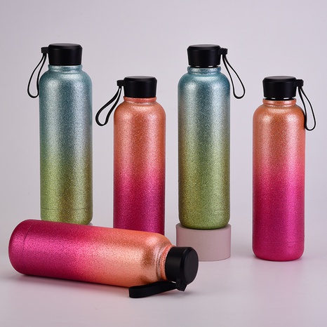 2022 New Stainless Steel 500ml Double-Layer Thermos Bottle Portable Water Bottle's discount tags