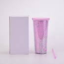 Neue 24 Unzen DoppelSchicht Kunststoff Tasse Pailletten Kreative Wasser Tassepicture6