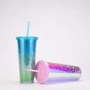 Neue Kreative Doppel Kunststoff Stroh Tasse Farbverlauf Groe Kapazitt Tassepicture10