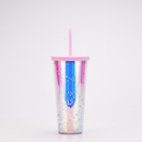 New Creative Double Plastic Straw Cup Gradient Color Large Capacity Cuppicture8